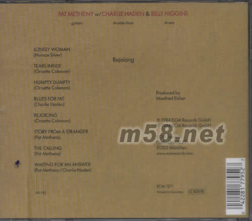 REJOICEING專輯背面圖片