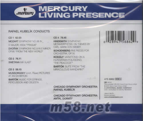 德沃夏克,斯美塔納專輯背面圖片