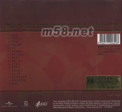 譚詠麟 ALAN TAM LPCD專輯背面圖片