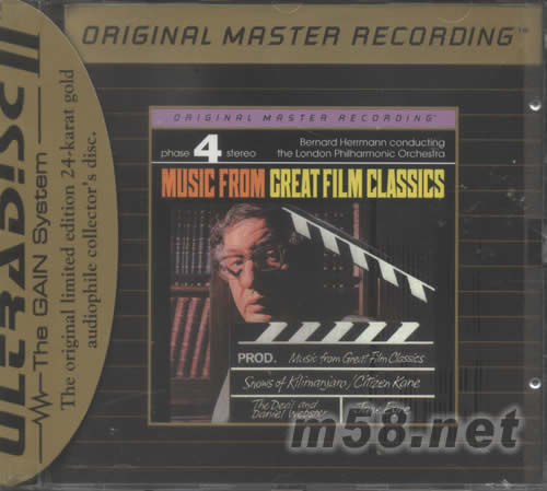 偉大經典電影配樂MUSIC FROM GREAT FILM CLASSICS 24K金碟專輯正面圖片