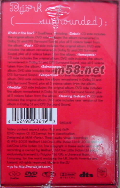 BJORK比約克(粉紅全集)專輯側(cè)面圖片