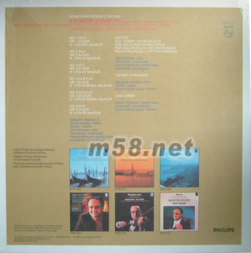 Rossini: Six Sonate A Quattro 羅西尼 弦樂(lè)奏鳴曲全集 180g 33RPM LP 雙黑膠專輯背面圖片