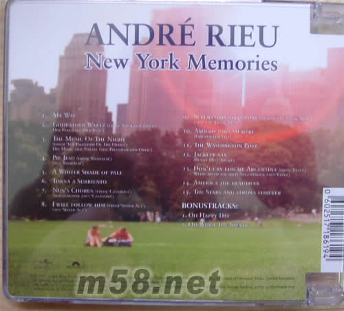 NEW YOURK MEMORIES專輯背面圖片