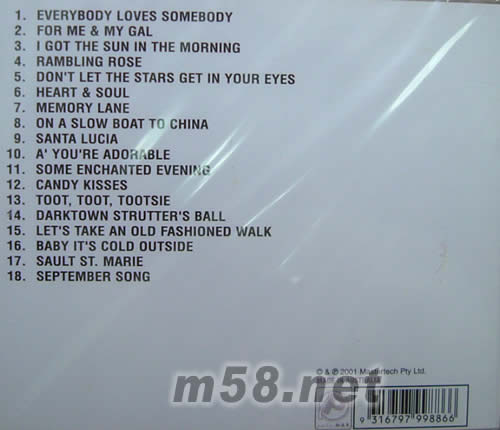 DEAN MARTIN ON THE SENTIMENTAL(感性的迪安馬丁)專輯背面圖片