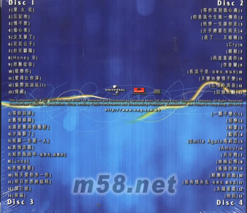 張學(xué)友珍藏集4IN1專輯背面圖片