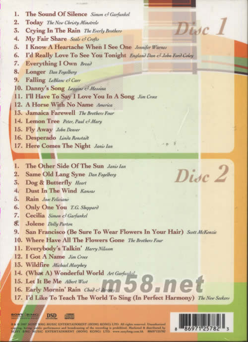 GOOD FOLK DAYS(民謠的好時(shí)光)專輯背面圖片