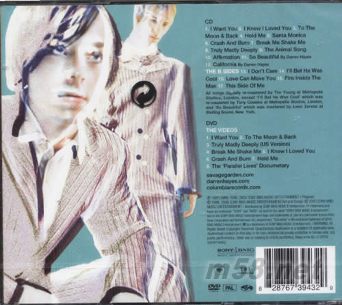 Truly Madly Completely The Best of Savage Garden專輯背面圖片