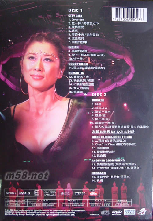 25周年金曲演唱會KARAOKE DVD專輯背面圖片