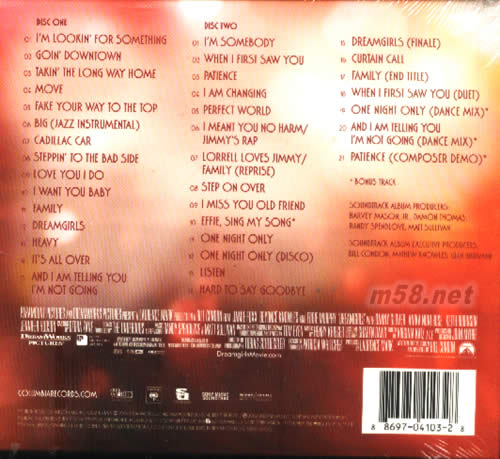 Dreamgirls夢(mèng)幻女郎電影原聲專輯背面圖片