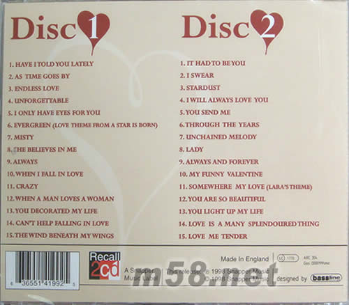 ALLWAYS AND FOREVER永恒情歌30首專輯背面圖片