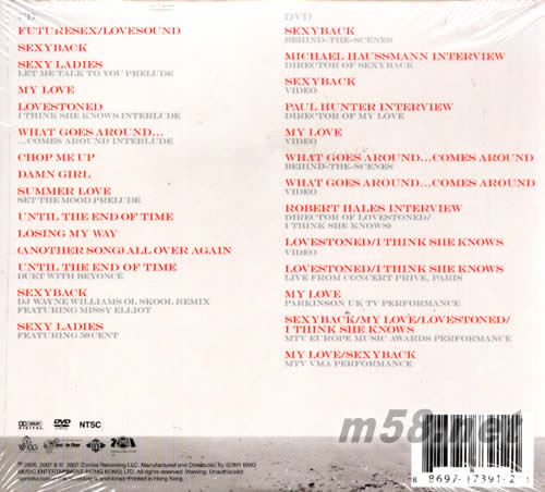 FutureSex LoveSounds (CD+DVD特別版)專輯背面圖片