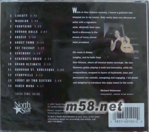 Danza Mora by Robby Longley(西班牙吉它大師)專輯背面圖片
