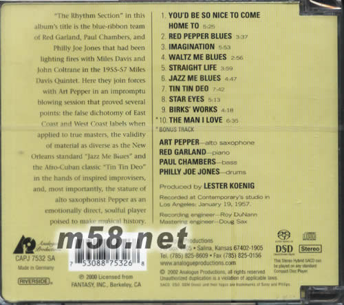 Meets The Rhythm Section SACD專(zhuān)輯背面圖片