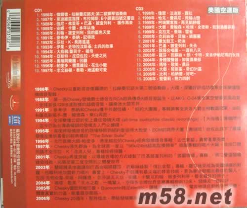 CHESKY 20周年超級精選專輯背面圖片