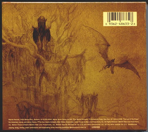 魔界電影原聲THE LORD OF THE RINGS 指環王(3碟套裝)專輯背面圖片