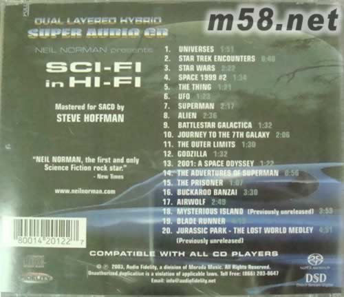Neil Norman Sci-Fi In Hi-Fi SACD專輯背面圖片