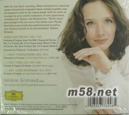 BACH法國女鋼琴家海倫演奏巴赫(特別限量版)專輯背面圖片