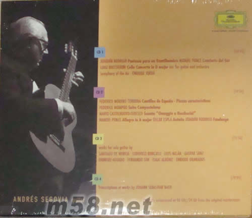 一代吉它宗師SEGOVIA(塞戈維亞)COLLECTION專輯背面圖片