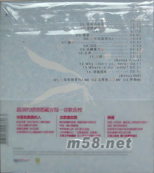 首張國語創作專輯(第二版)專輯背面圖片