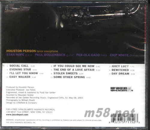 SOCIAL CALL專輯背面圖片