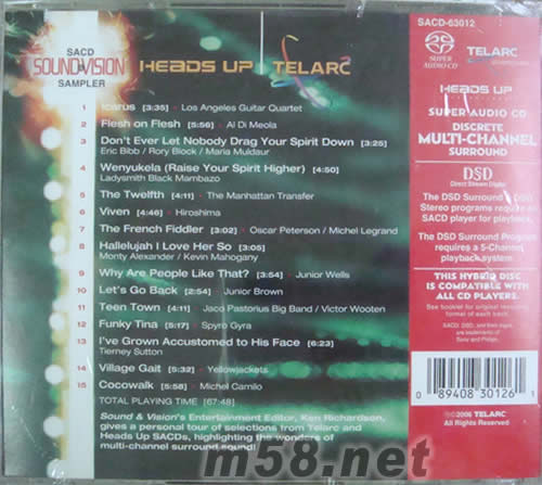 Souund & Vision SAMPLER聲音與視覺(jué)SACD專輯背面圖片