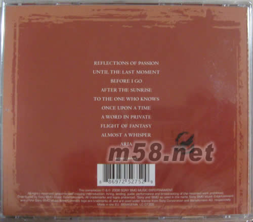 REFLECTIONS OF PASSION專輯背面圖片