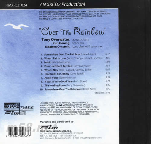 彩虹深處OVER THE RAINBOW XRCD專輯背面圖片