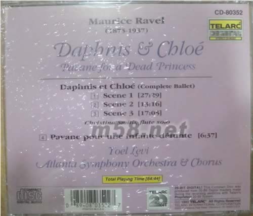 拉威爾 達孚尼與克羅埃 芭蕾全曲死公主的孔雀舞曲專輯背面圖片