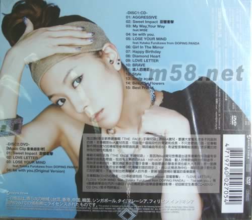 千顏兒語THE FACE(CD+DVD臺灣版)專輯背面圖片