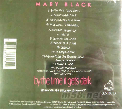 By The Time It Gets Dark專輯背面圖片