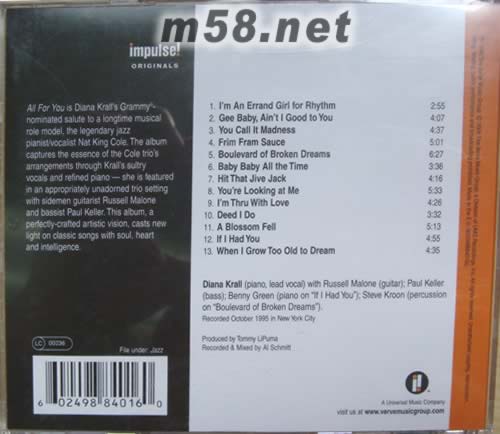 ALL FOR YOU專輯背面圖片