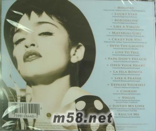 The Immaculate Collection專輯背面圖片