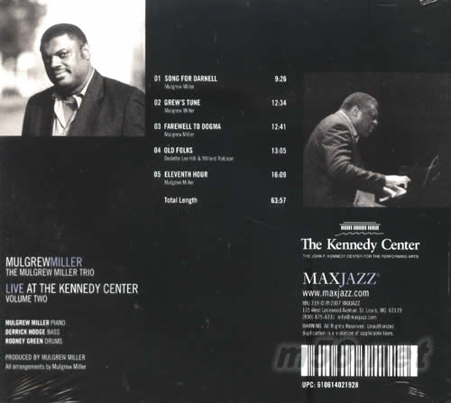 LIVE AT KENNYDY CENTER第二輯專輯背面圖片