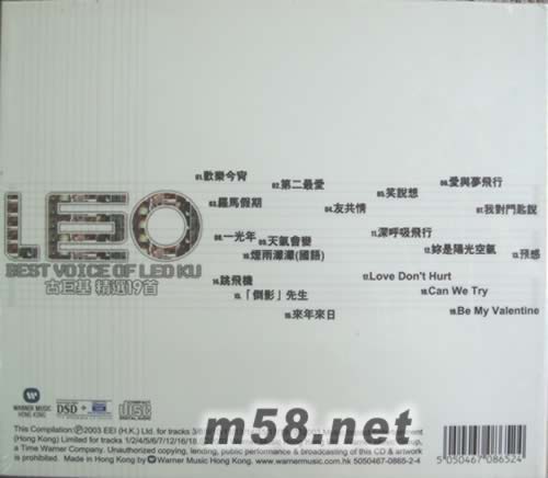 精選19首專輯背面圖片