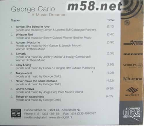 A MUSIC DREAMER專輯背面圖片