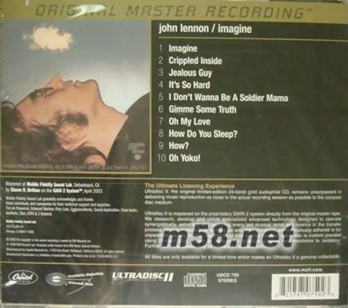 Imagine 24-Karat Gold-CD專輯背面圖片