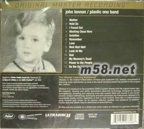 Plastic Ono Band - 24-Karat Gold-CD專輯背面圖片