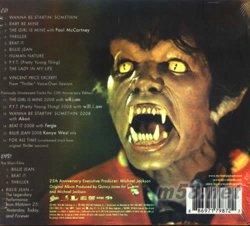 THRILLER 顫栗(CD+DVD 25周年重量級珍藏版)專輯背面圖片一