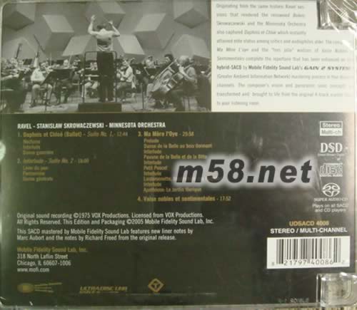 Daphne Et Chloe/Na Mere L Oye / Valses Nobles Et Sentimentales SACD專輯背面圖片