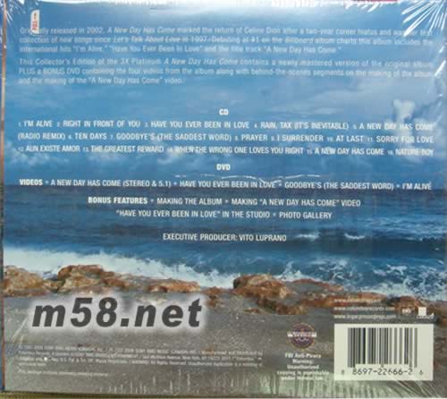 A New Day Has Come (CD+DVD特別版)專輯背面圖片