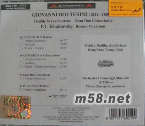 低音大提琴優(yōu)美曲集專輯背面圖片