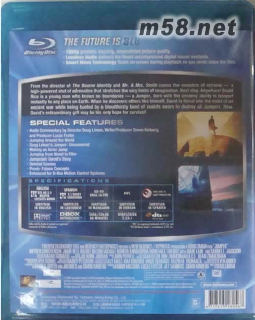 越空使者JUMPER(藍光DVD)DVD背面圖片