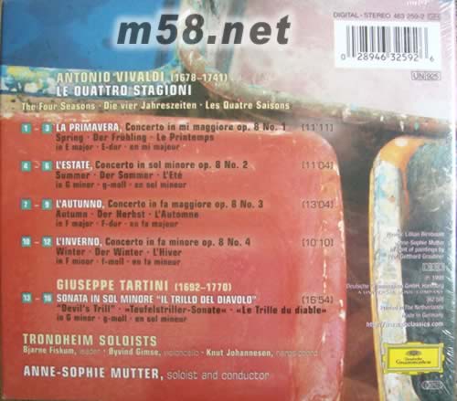 VIVALDI四季小提琴協奏曲專輯背面圖片
