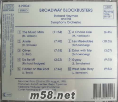 百老匯一鳴驚人 Broadway Blockbusters專輯背面圖片