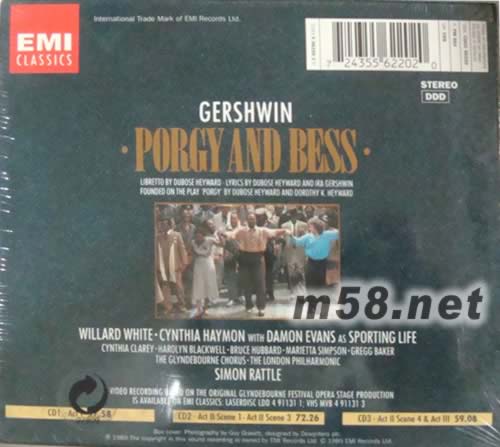 PORGY AND BESS波吉與貝絲(黑人歌劇3CD套裝)專輯背面圖片
