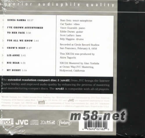 Stan Getz With Cal Tjader XRCD專輯背面圖片