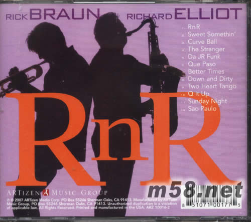 都會魅力RNR 薩克斯與小號專輯背面圖片