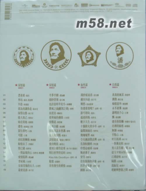 潘源良(詞作家) 二五精神永不完全集 4CD套裝專輯背面圖片