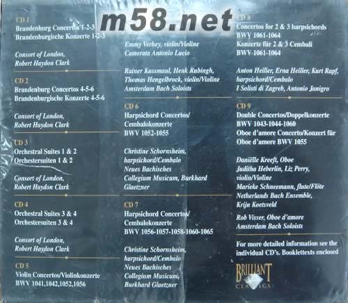 Bach Edition VOLUME.1: Orchestral Works & Concertos 巴赫交響樂(lè)作品9CD套裝專(zhuān)輯背面圖片