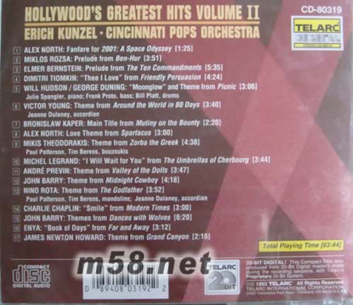 HOLLY WOODS GREATEST HITTS 好萊塢電影音樂(lè)精選第二輯專輯背面圖片